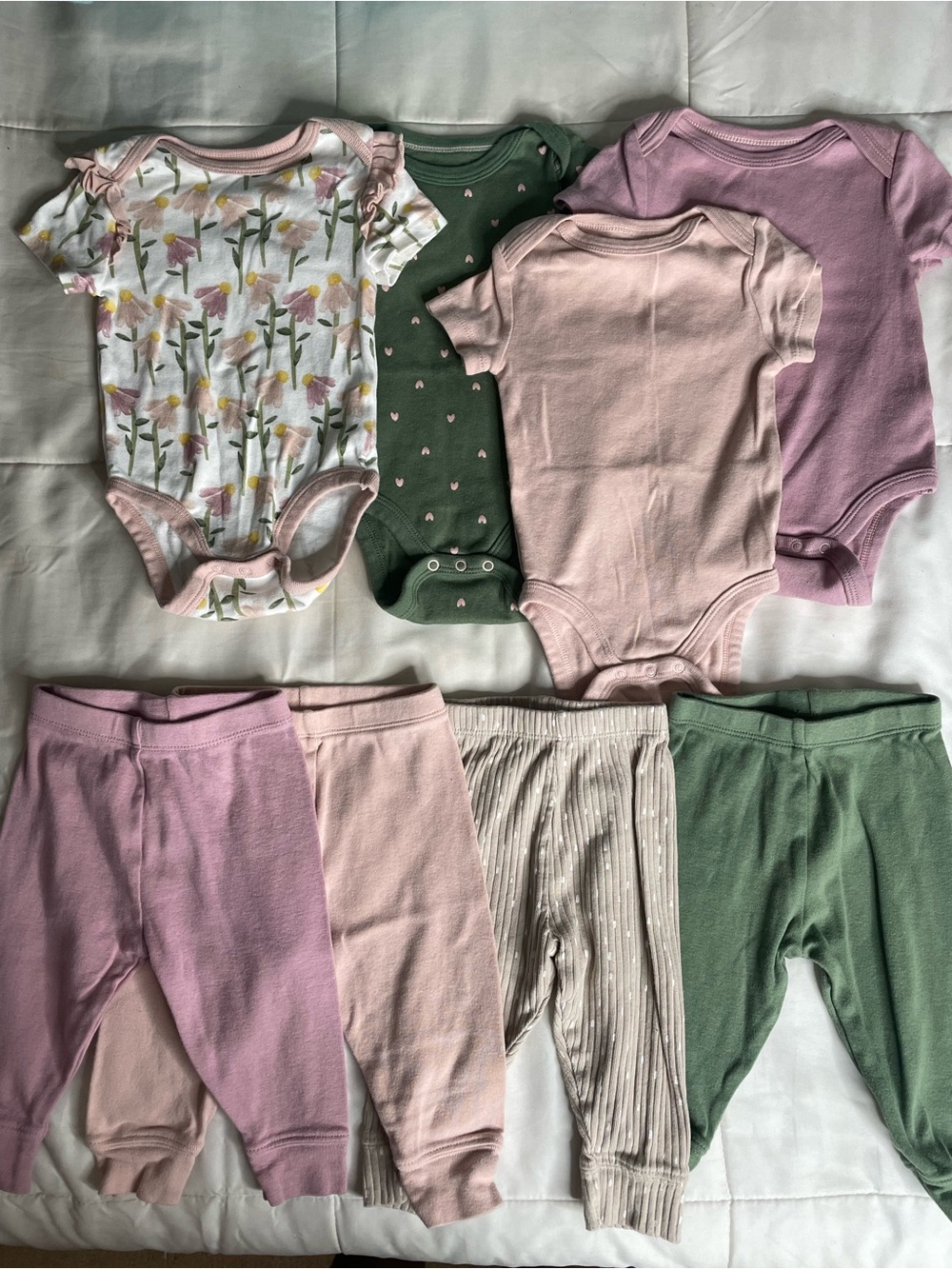3-6M cloud island 8PCS Onesies and Pants Bundle